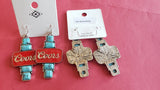 Coors Semi Stone Turquoise Concho Earrings