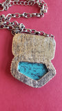 Coors Necklace with Turquoise Semi Stones