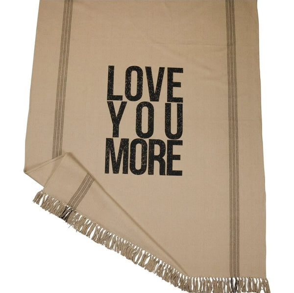 Love You More Cotton Blend Rustic Throw Blanket 50"x60"