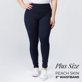 Plus Size Buttery Soft Peachskin Leggings - 5" Waistband