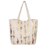Metallic Cactus - Canvas Tote / Beach Bag