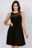Women's Lace-Trim Sleeveless Dress