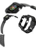 BLACK RUBBER STRAP WITH BUILT IN PROTECTIVE CASE FOR APPLE WATCH