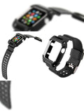 BLACK RUBBER STRAP WITH BUILT IN PROTECTIVE CASE FOR APPLE WATCH