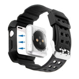 BLACK RUBBER STRAP WITH BUILT IN PROTECTIVE CASE FOR APPLE WATCH