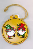 Leather Christmas Ornament - Christmas Gnomes
