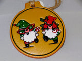 Leather Christmas Ornament - Christmas Gnomes