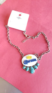 Corona Necklace with Turquoise Semi Stones