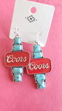 Coors Semi Stone Turquoise Concho Earrings