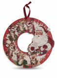 Primitives by Kathy Vintage Inspired Santa & his Reindeer Wooden Wreath