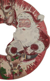 Primitives by Kathy Vintage Inspired Santa & his Reindeer Wooden Wreath