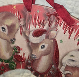 Primitives by Kathy Vintage Inspired Santa & his Reindeer Wooden Wreath