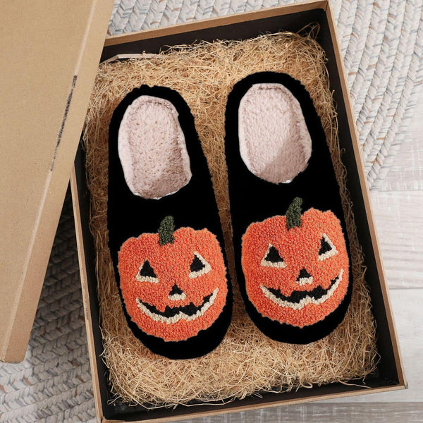 Black Jack-o-Lantern Slippers!