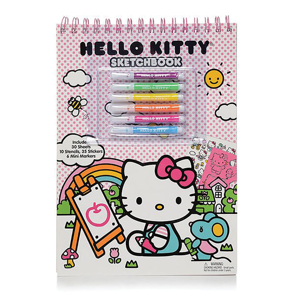 Hello Kitty Sanrio Sketchbook with Markers, Stencils and Stickers