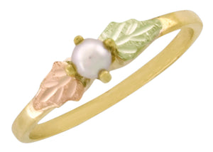 Black Hills Dakota Gold Ladies Dainty Pearl Ring