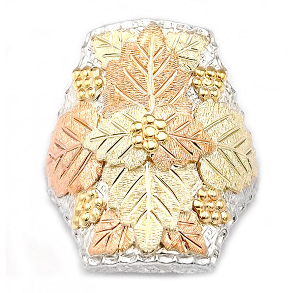 Men's Black Hills Gold on Sterling Silver Ring - Large & Handsome Ring