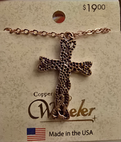 Celtic Knit Copper Cross Necklace with 18" Chain