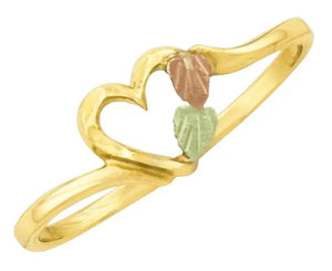 Black Hills Dakota Gold Ladies & Girls Ring with Hearts & Leaves