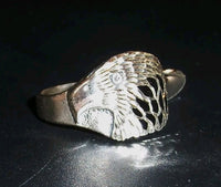 Men's Sterling Silver Eagle Ring with black inlay