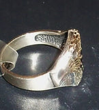 Men's Sterling Silver Eagle Ring with black inlay