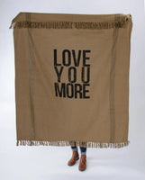 Love You More Cotton Blend Rustic Throw Blanket 50"x60"