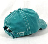 Mommy Vibes Distressed Turquoise Ball Cap