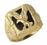 Black Hills Dakota Gold Men's Onyx Eagle Ring