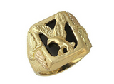 Black Hills Dakota Gold Men's Onyx Eagle Ring