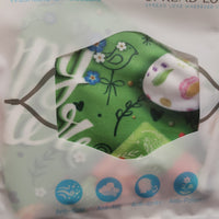 Happy Easter Face Mask with Green Background