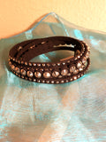 Black Studded Wrap Bracelet