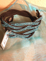 Blue Rhinestone Wrap Bracelet