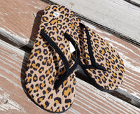 Leopard Print Thong Flip Flops