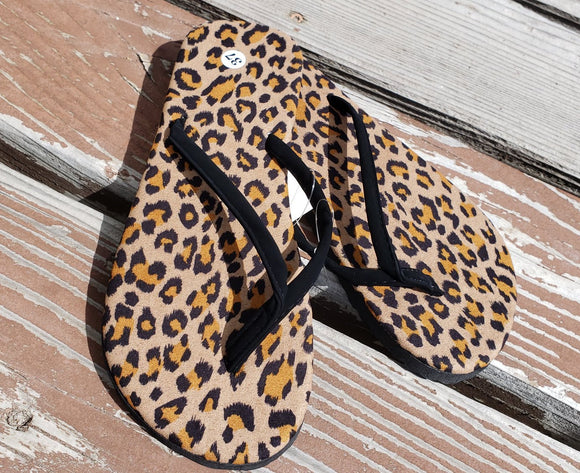 Leopard Print Thong Flip Flops - CLOSE OUT PRICING!