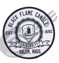 Load image into Gallery viewer, Black Flame Candle University Iron On Patch
