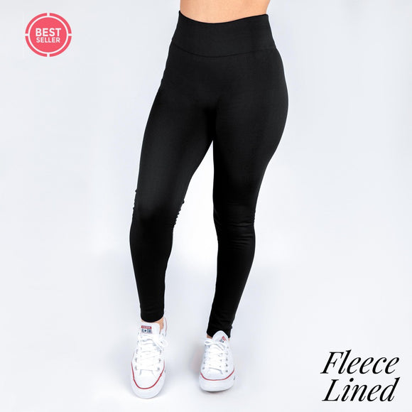 Women's New Mix Brand Solid Color Seamless Fleece Lined Leggings