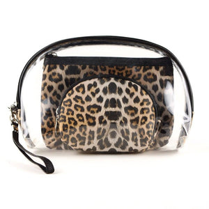 Leopard Print - 3 Piece Cosmetic Bag Sets