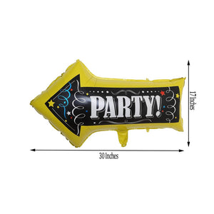 "Party Here" Arrow Shaped Mylar Balloon - Pack of 2!