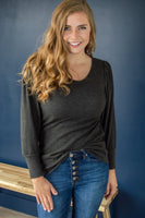 Date Night Top | Charcoal