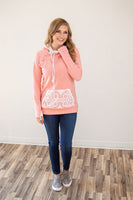 Pretty in Pink Lace Accented Hoodie