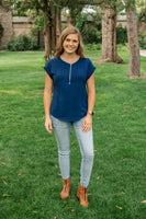 Zip Down Blouse | 3 Colors!