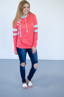 Coral and Mint Summer Varsity Hoodie