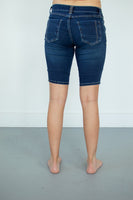 Brandi Bermudas | Dark Wash Light Distress