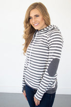 Load image into Gallery viewer, Charcoal Striped Hoodie
