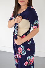 Load image into Gallery viewer, Navy Floral Maxi with Nursing Option
