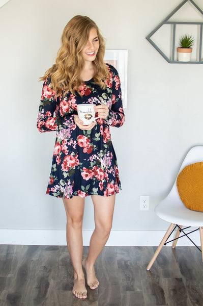 Lounge Dress | Navy Floral