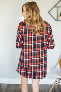 Lounge Dress | Black and Red Plaid