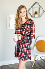 Load image into Gallery viewer, Lounge Dress | Black and Red Plaid
