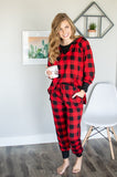 Red and Black Buffalo Plaid Lounge Set