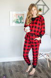 Red and Black Buffalo Plaid Lounge Set