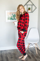 Red and Black Buffalo Plaid Lounge Set